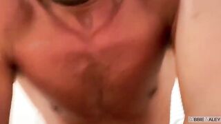 Pumped up Damon Dice Drenches Brawny Abbie's Hirsute Snatch in Cum