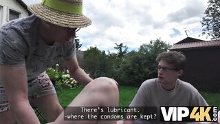 VIP4K. His Dad saw these Large Tits and couldn't resist