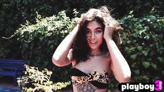 Fantastic hotty exposing hawt all natural body after striptease for the Playboy