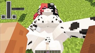 Charming cutie clothed as a cow desires me to milk her and give her my milk