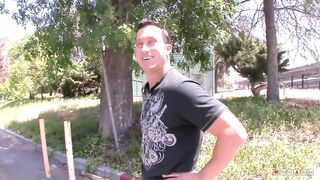 Glassed teacher with natural monster melons goes wild with large weenie