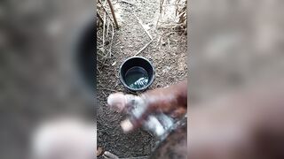 A male masturbating inside his bath with soap