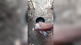 A male masturbating inside his bath with soap