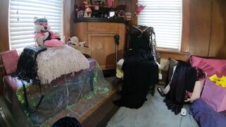 Cute ladyboy Daphne changing outfits in her dressing room