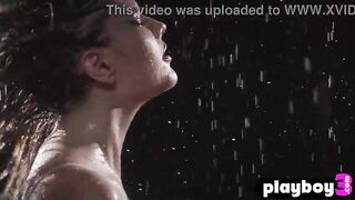 Excellent blond hottie disclosed hawt body after striptease for the Playboy