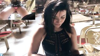 PUPLIC VIBRATING PANTS CLIMAX IN PUBLIC RESTAURANT LUSH