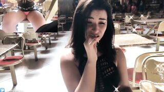 PUPLIC VIBRATING PANTS CLIMAX IN PUBLIC RESTAURANT LUSH