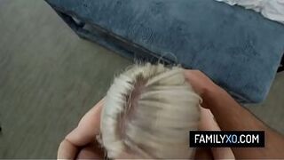 Slim honey POV sex untill climax with her stepdad