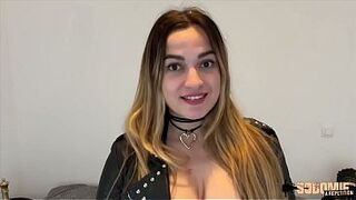 Marta, a charming blond, craves a three-some.