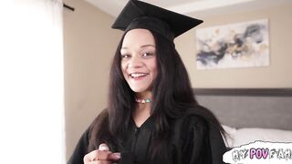 Cutie next door gets grad gift from step-daddy