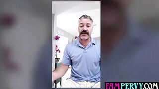 Tiny concupiscent teen step daughter cheers up lonely stepdad with coarse sex
