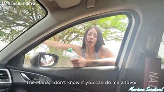 Large ebony dick BBC bangs a lascivious Colombian woman in the car after picking her up on the road - Mariana Sandoval & Brandon Cruz