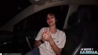 My Stepdad Screws Me Hard in the Car and Cums on My Feet