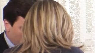 Urinate Drenched Golden-haired Stretched Wide and Facial Cum Dump