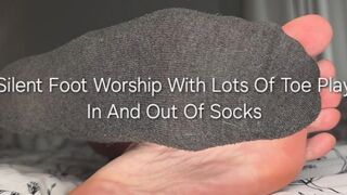Silent Foot Worship with A lot of Toe Play in and Without Socks