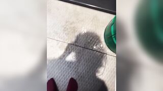 Squirting a Lot and Fingering Pink Snatch in Public