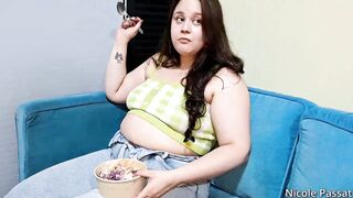 Nicole’s Biggest Abdomen Stuffing Feast Her Soft Tummy Gets BIGGEST! (Full Free Version)