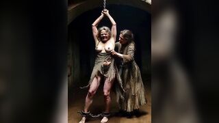 Shackles chained pillory honeys servitude dungeons