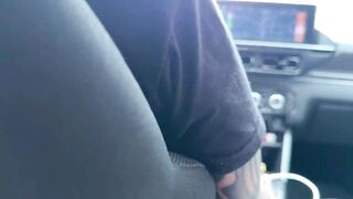 Hunk passenger touches female Uber driver! This guy pulls his knob without his panties and masturbates until that guy ejaculates all over her!