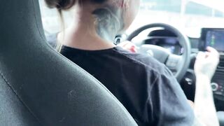 Hunk passenger touches female Uber driver! This guy pulls his knob without his panties and masturbates until that guy ejaculates all over her!