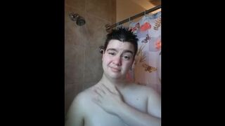 TRANSGENDER FEMALE TO BOY SHOWER TEASE
