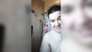 TRANSGENDER FEMALE TO BOY SHOWER TEASE