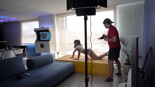 Behind the scenes photo shoot with Camila Colegiala part 1