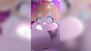 Princess peach sloppy oral-sex