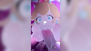 Princess peach sloppy oral-sex