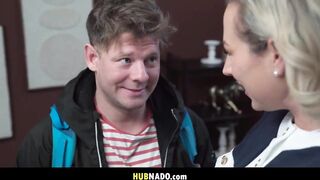Curvy Blond mother I'd like to fuck Kathy Unfathomable Gives Michael Fly an Enticing Welcome with Seductive Underware, Steamy Oral job, and Intensive Ardent Encounters
