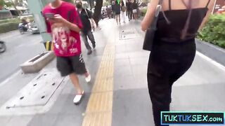 Oriental angel picked up in a cafe and taken to a hotel for immodest pleasing sex