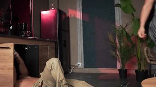 Athletic plumber fixes his breasty brunette hair client's clogged drain. - Tibasins & Issane