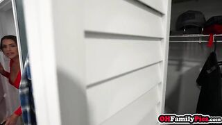 Breasty step mommy drank large jock and got banged hard with stepson