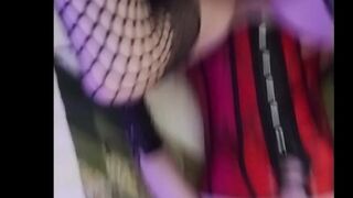 Small punk hotty in a corset gives oral-job then get railed until shes full of cum (POV, insertion)