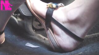 Hawt Driving My Turbo Disel Bravo with Manual Transmission in Solo Soprani Flip Flops