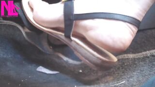 Hawt Driving My Turbo Disel Bravo with Manual Transmission in Solo Soprani Flip Flops