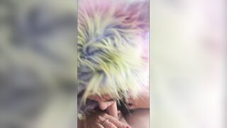 Sloppy oral job with my ally. Deepthroat and cum in throat