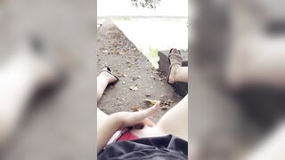 Colombian Gal Masturbates in Public on the Street