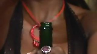 Bored MILFs have some drinks before stripping and having pleasure