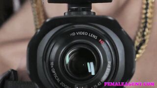 FemaleAgent New sexy busty agent loves the taste of pussy