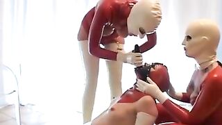 Big Nipple Lesbian Latex Slave!!!!!!!