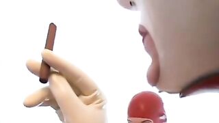 Big Nipple Lesbian Latex Slave!!!!!!!