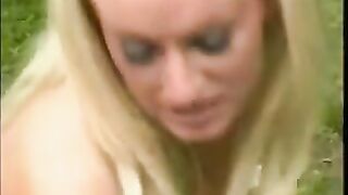 Busty Blonde Teen StrapOn Lesbian Sex OUTDOORS!!