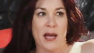 Interracial milf lesbian orgy with big strap on fucking in their assholes 