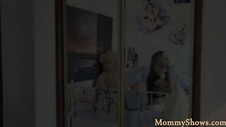 Facesitting milf pleasured by stepdaughter