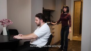 Secretary Marimoore Unfathomable-mouths a Wang and Has Coarse Sex with Her Boss During the time that His Wife Is in the Next Room