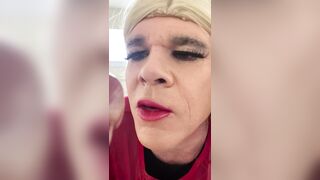 Amateur Crossdresser in stocking heels petticoat seduces spouse to her room gives oral-job, but hubby keeps talking about mother i'd like to fuck wild