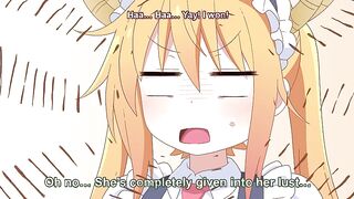 Tohru and Ilulu Hawt Screw Manga in living room[Kobayashi-san] (Artist:Hard Degenerate)