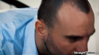 Teen Adria Allure does not wanna suck the boys shlong but has no choice or this guy will call the cops on her.This chab grabs her ponytail whilst this chab facefucks her