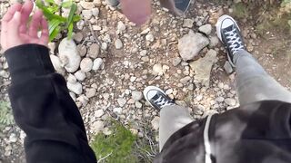 HAWT WIFE FINDS STRANGER ON THE MOUNTAIN - FELLATIO AND CUM IN THROAT